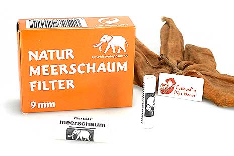 white elephant Natur Meerschaum Filter 9mm (40 Filter)